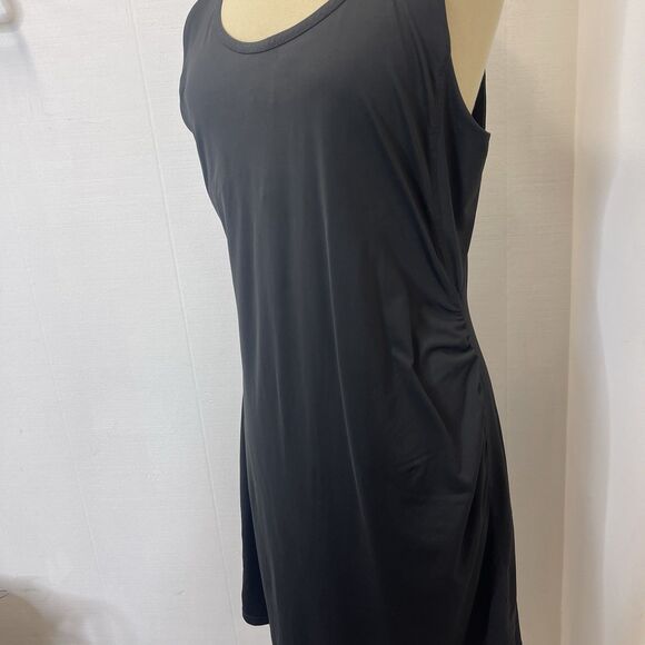 Toad And Co Medium Women’s Black Dress Midi Tank Criss Cross Back Built In Bra - Picture 3 of 5